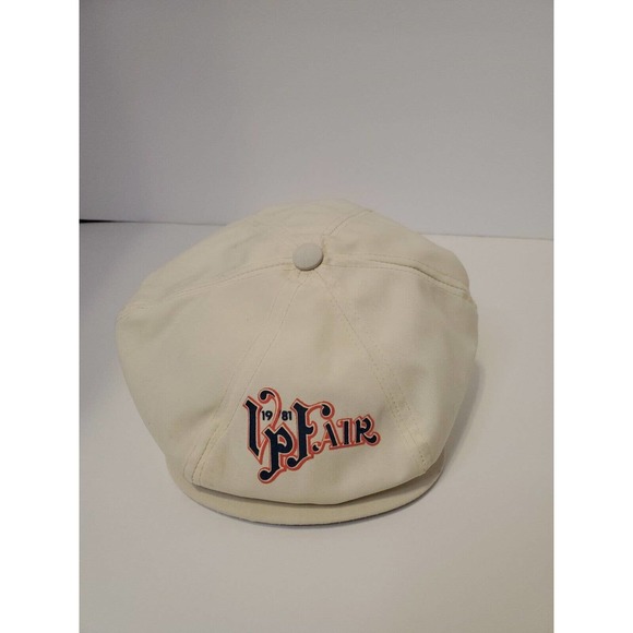 VTG VP St. Louis Saint Louis Fair Beret Hat 1981 White Blue Red - Picture 1 of 6
